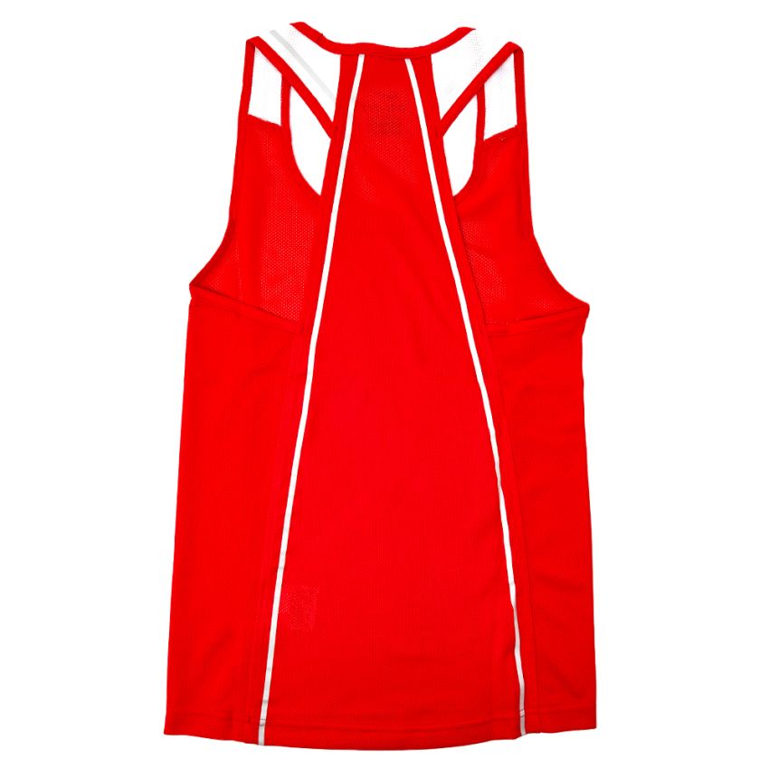 Nike boxing vest red back view showing T-back design