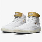 Close-up of breathable mesh and synthetic leather upper on Nike Inflict shoe