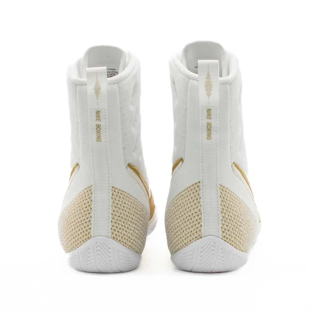 Rear view of Nike Machomai 3 boxing shoes with reinforced heel for added ankle support and balance.