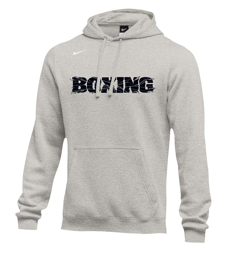 Nike Men’s Boxing Club fleece hoodie in grey and black for training and gym wear