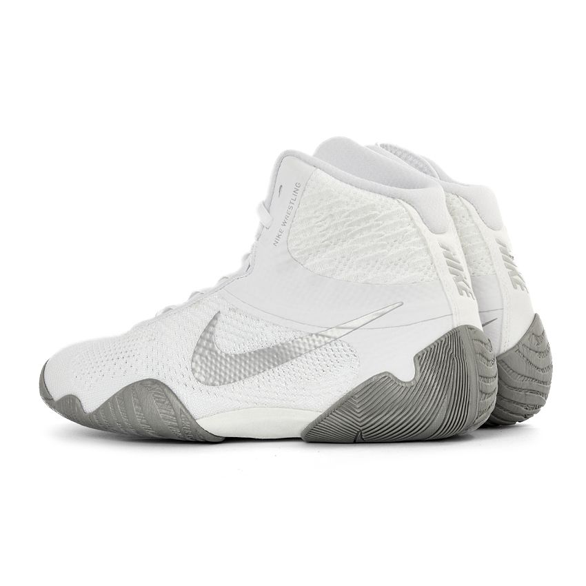 Side view of Nike Tawa Junior Wrestling Boots highlighting sidewall wrap and mesh design.