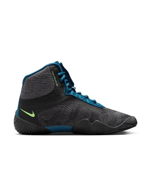 Medial side view of Nike Tawa wrestling shoes Anthracite/Valerian Blue