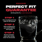 Detailed shot of black Ortho Series mouthguard showing ergonomic one-size-fits-all shape and soft interior lining.