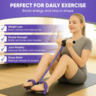 resistance band with pedals used in gym workout for full body training