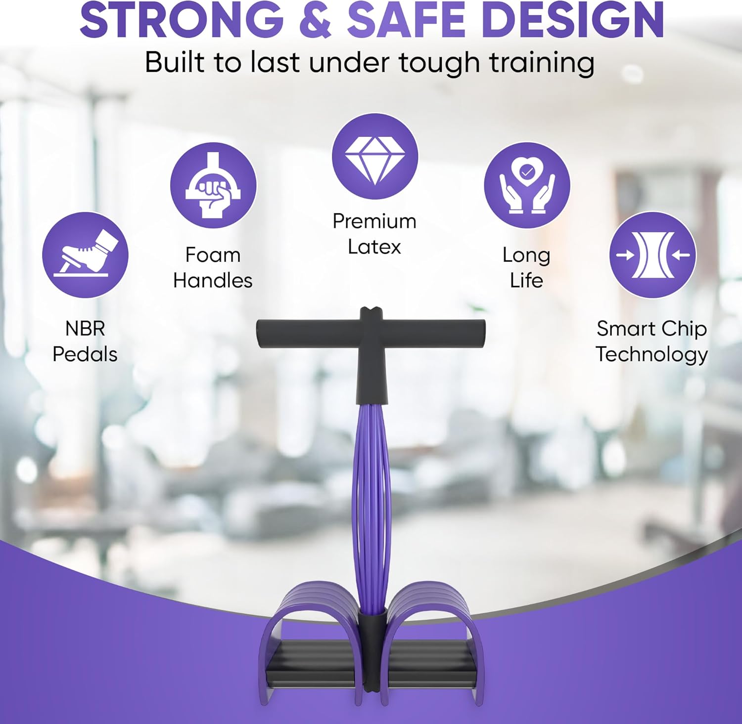 pedal resistance band used during home workout for leg and core training