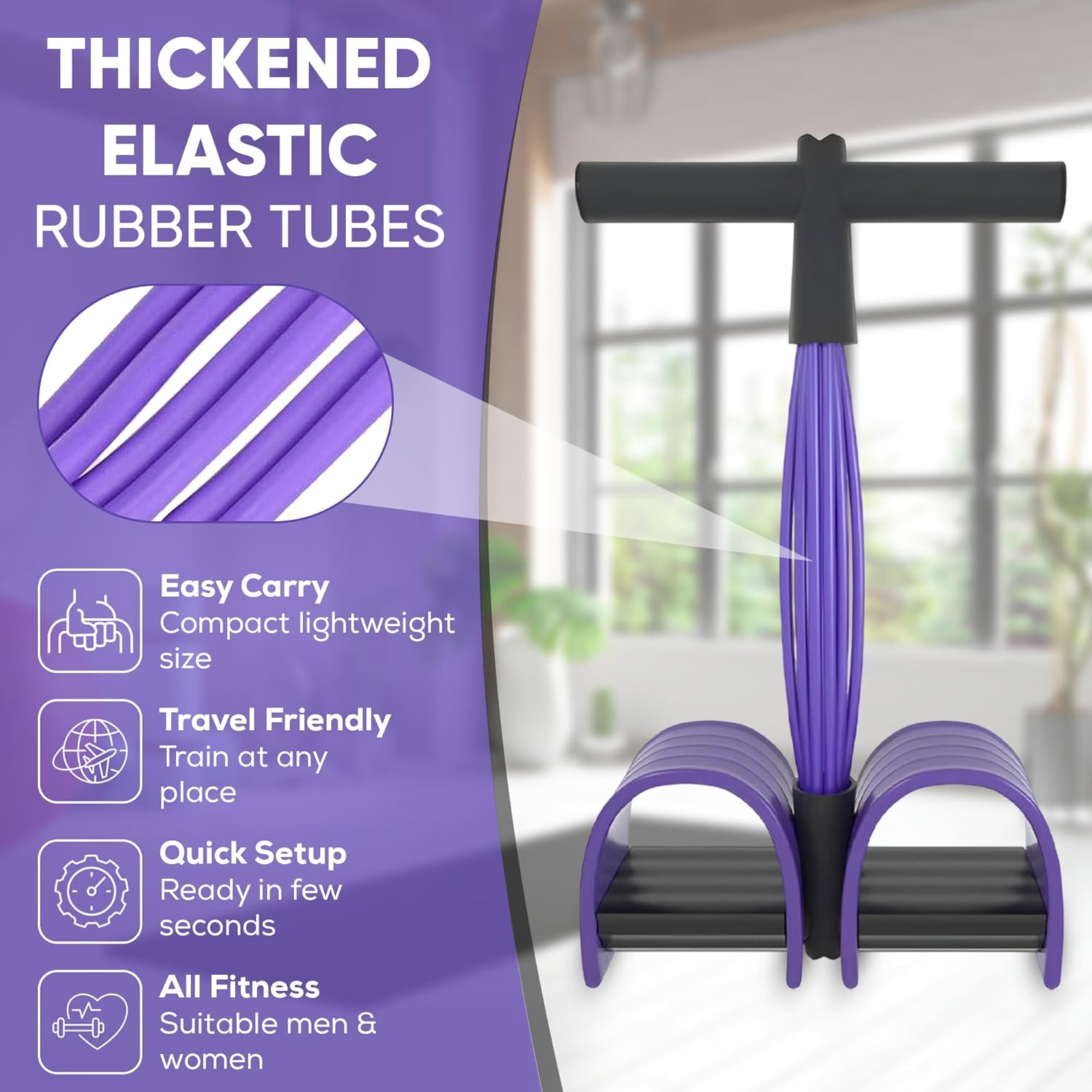 non slip NBR pedals close up on resistance band with foot straps