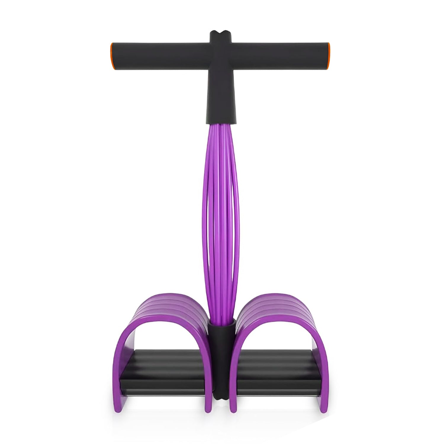 pedal resistance band purple orange with latex ropes and handles
