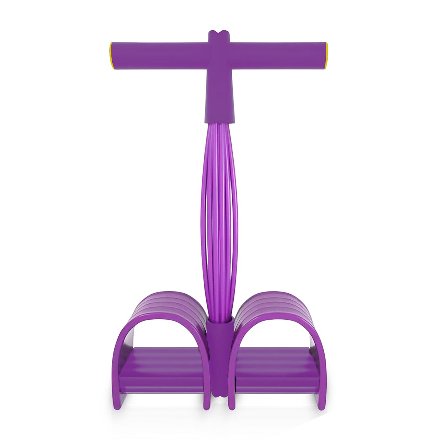 pedal resistance band purple yellow with foam handles and foot pedals