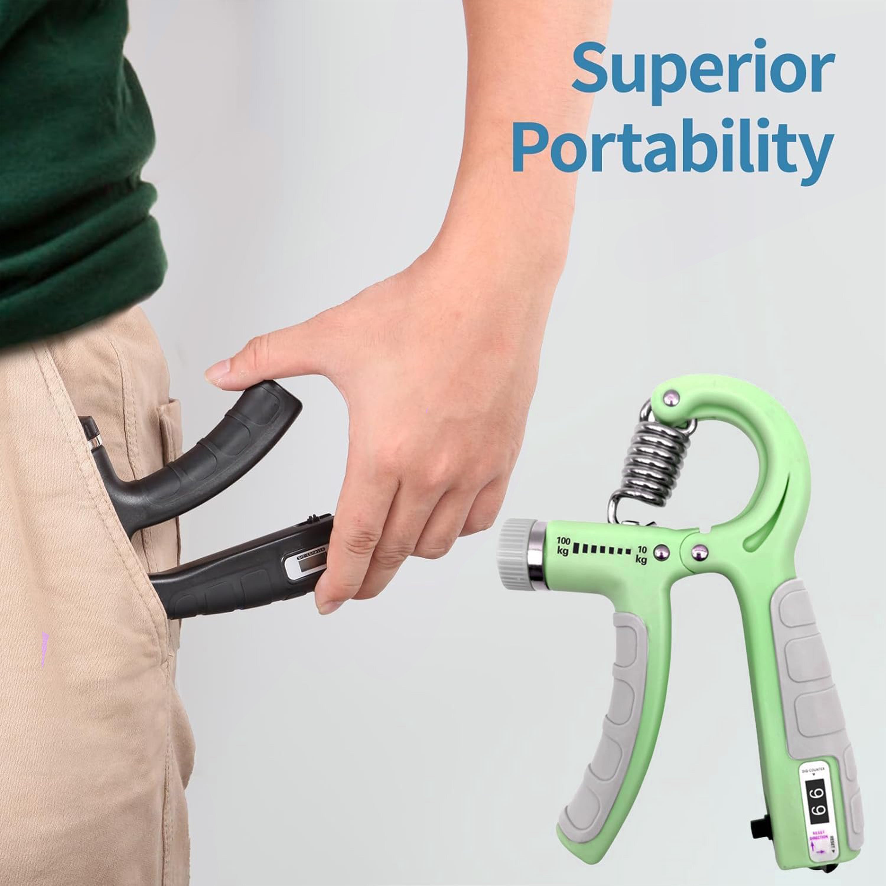 Compact and portable forearm and grip strengthener tool for fitness and rehab