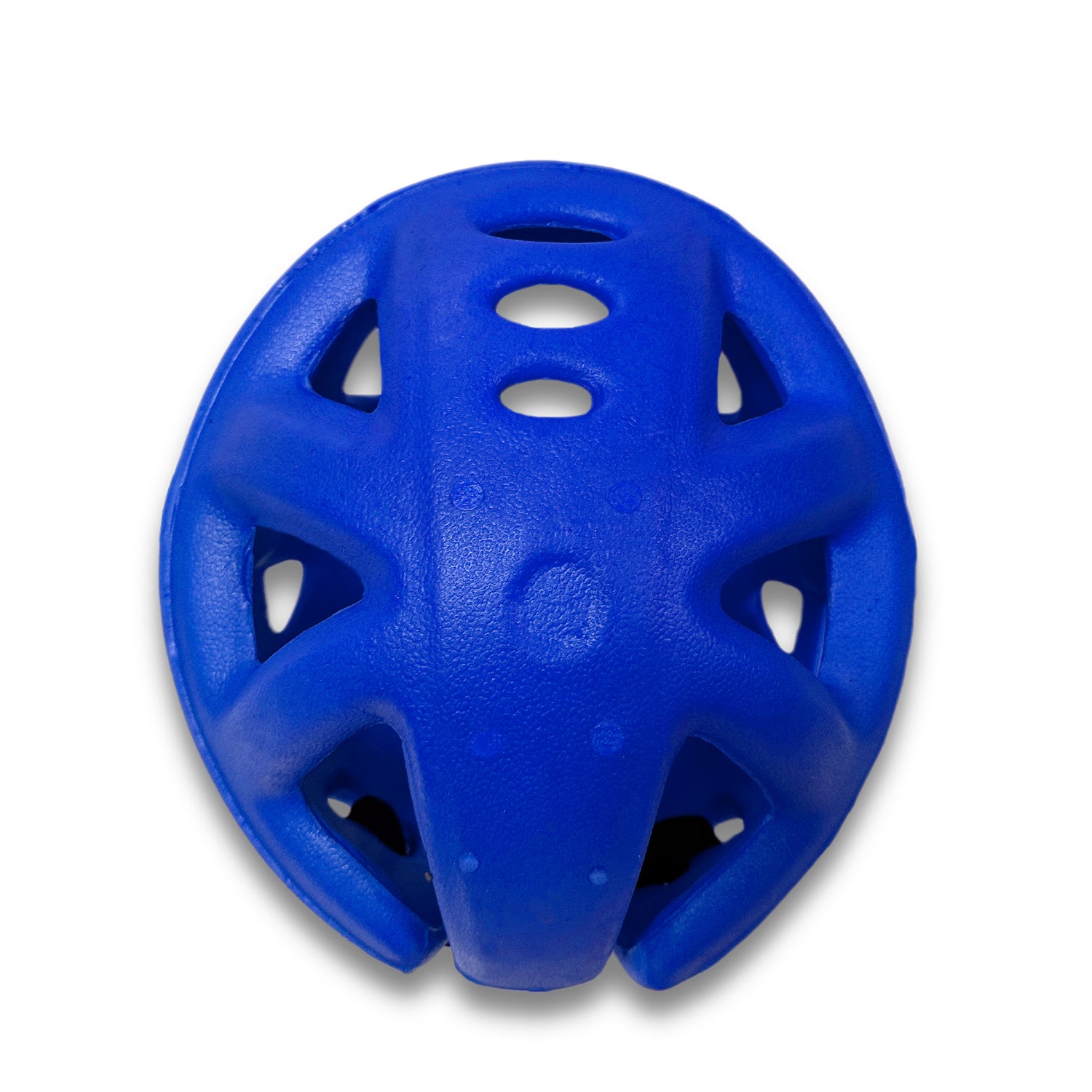 top view of blue RingMaster headguard for stability.