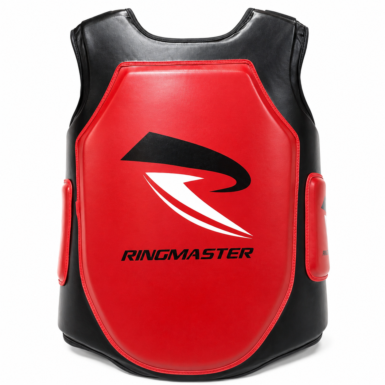 RingMaster synthetic leather body protector black red front view