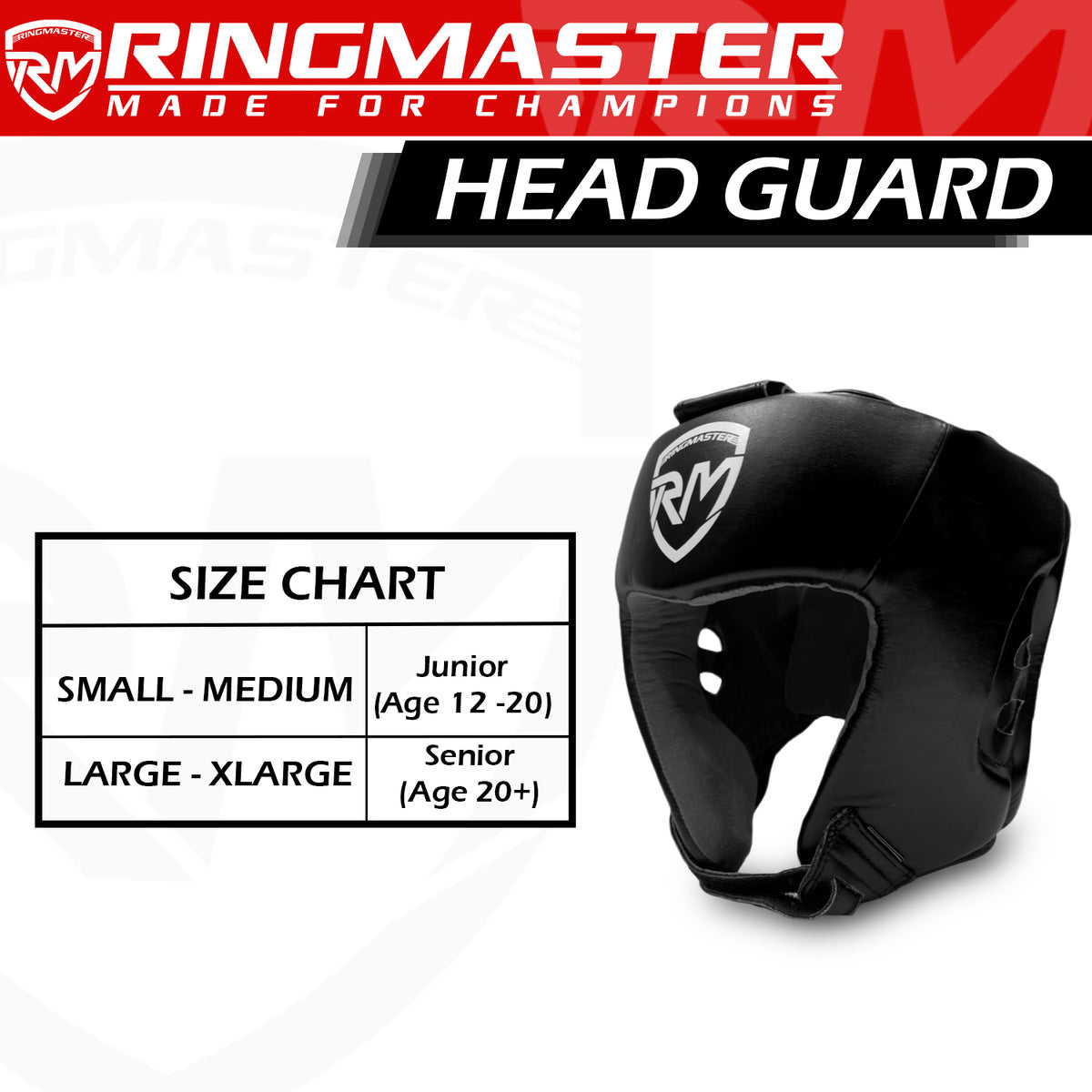 RingMaster Sports Champion Series black boxing head guard