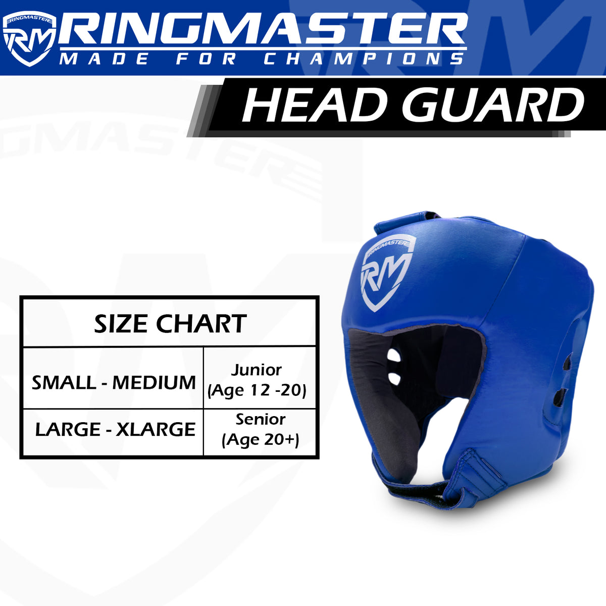 RingMaster Sports Champion Series blue boxing head guard