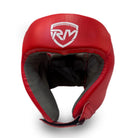 RingMaster Sports Champion Series open face boxing head guard in red