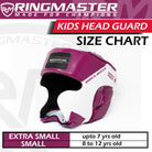 RingMaster Sports purple and white children’s boxing head guard