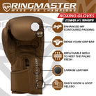 RingMaster Cobra Series boxing gloves with CarbonTech material