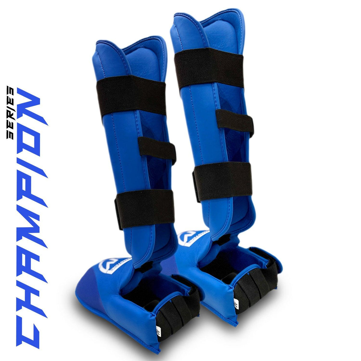 RingMaster Sports blue Karate shin guards for training and sparring
