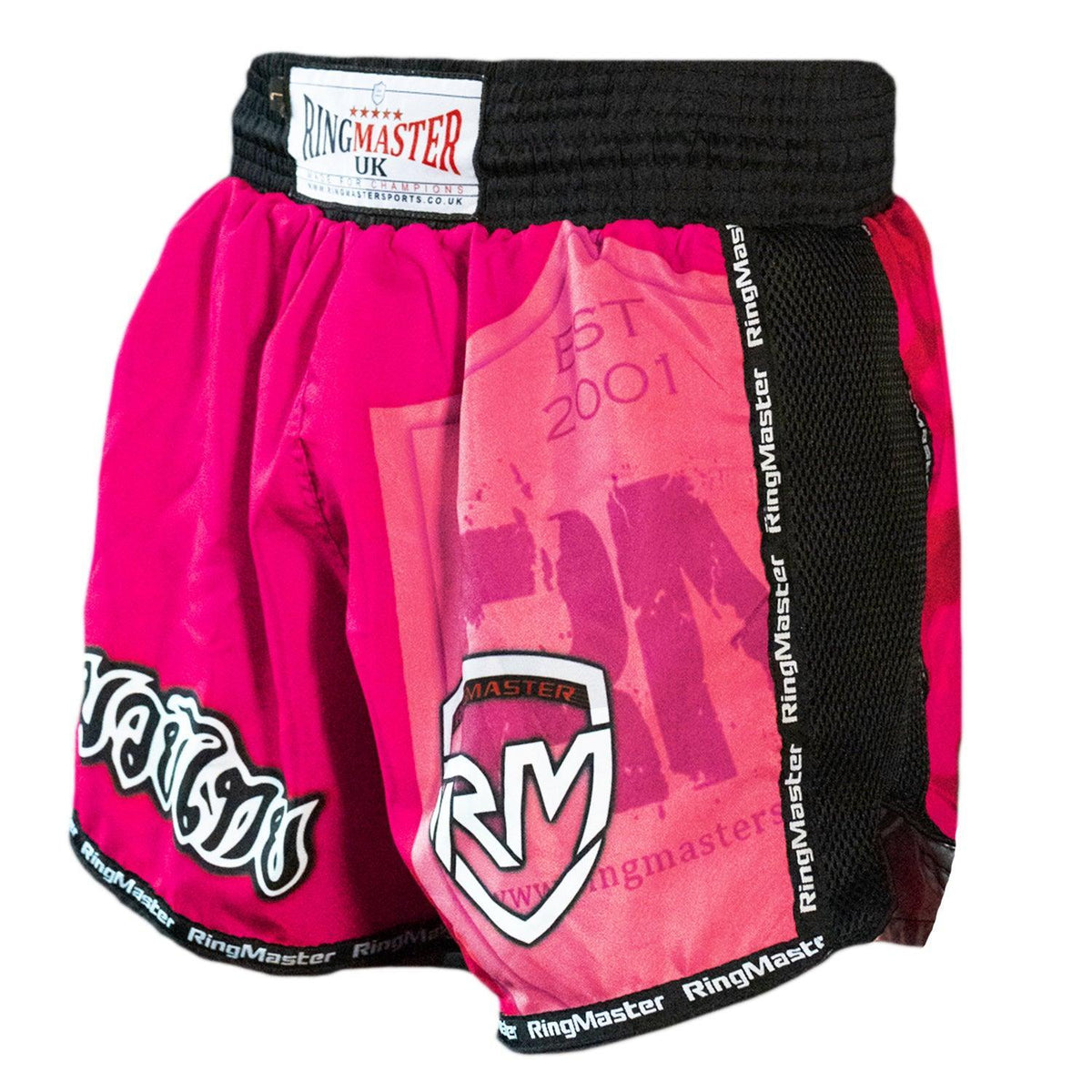RingMaster Warrior kids Thai and kickboxing shorts in Hot Pink