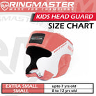 RingMaster Sports pink and white kids boxing head guard for training