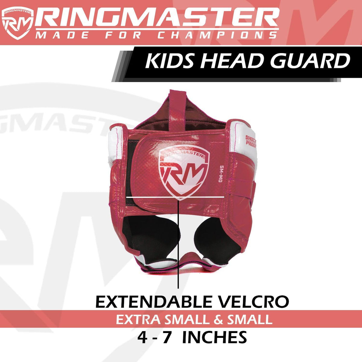 RingMaster Sports pink and white children’s boxing head guard