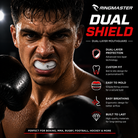 RingMaster dual-layer mouthguard used during boxing and MMA training session