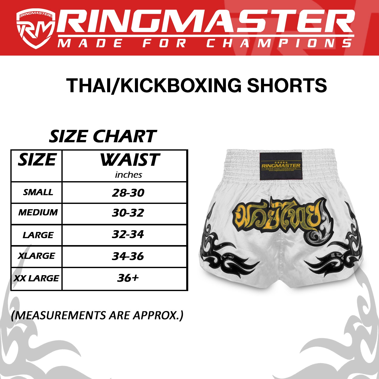 Ringmaster pearl white Muay Thai shorts worn during Muay Thai training session
