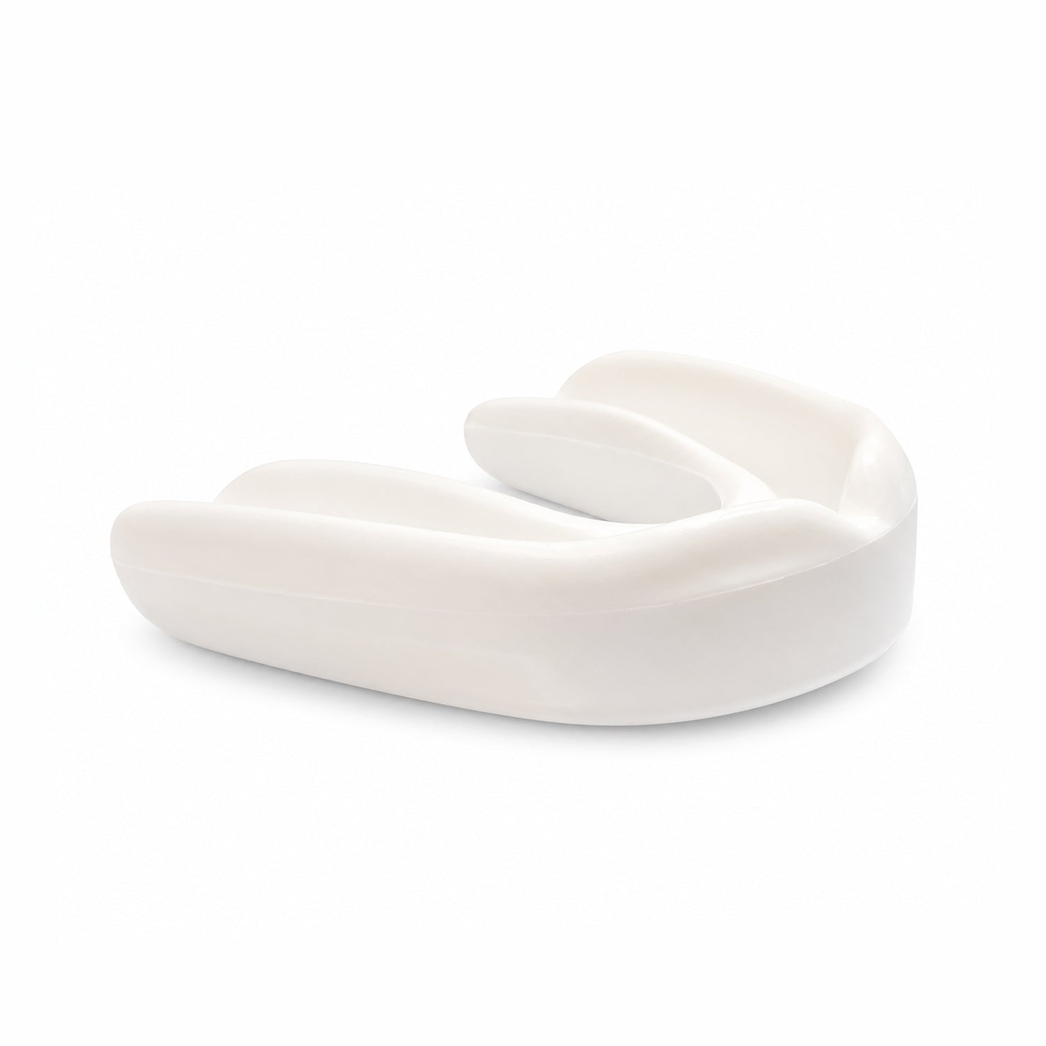 Close-up of RingMaster Prime-Fit white boil-and-bite mouthguard fit area