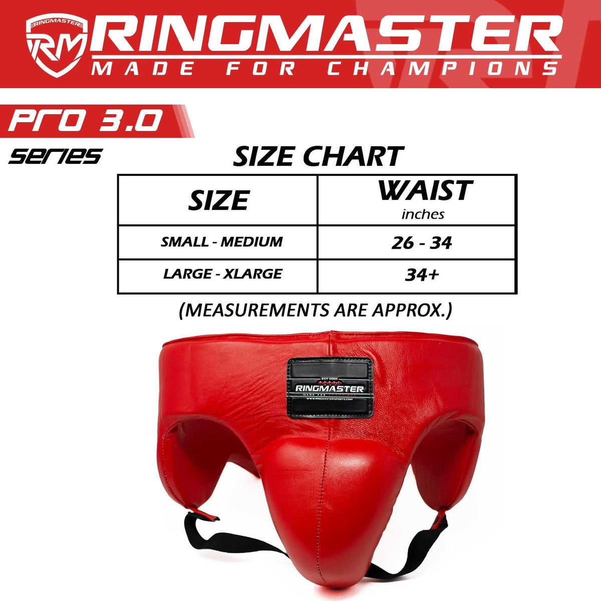 Red RingMaster Sports Pro Series boxing groin guard