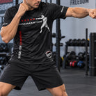 Close-up of RingMaster Sports Boxing Shadow Champions T-Shirt showing the mesh back training design