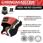 RingMaster Sports synthetic leather kids boxing head guard in pink and white