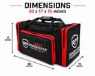 Second Side profile of RingMaster boxing and MMA equipment bag showing bag depth with dimensions