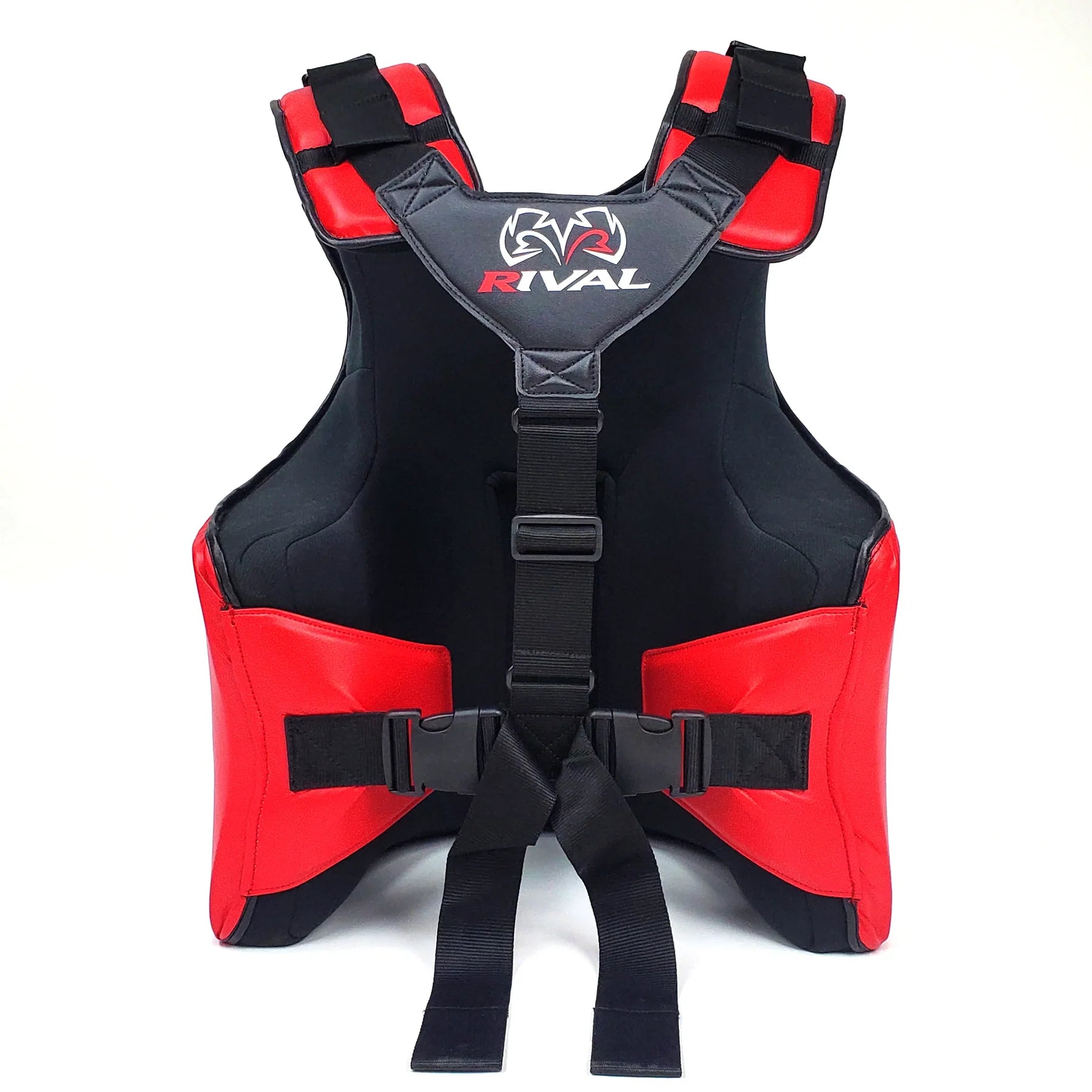 Back view of Rival Body Protector with adjustable straps and support system.