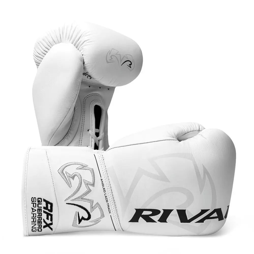 Rival RFX-Guerrero HDE-F white professional sparring gloves front view