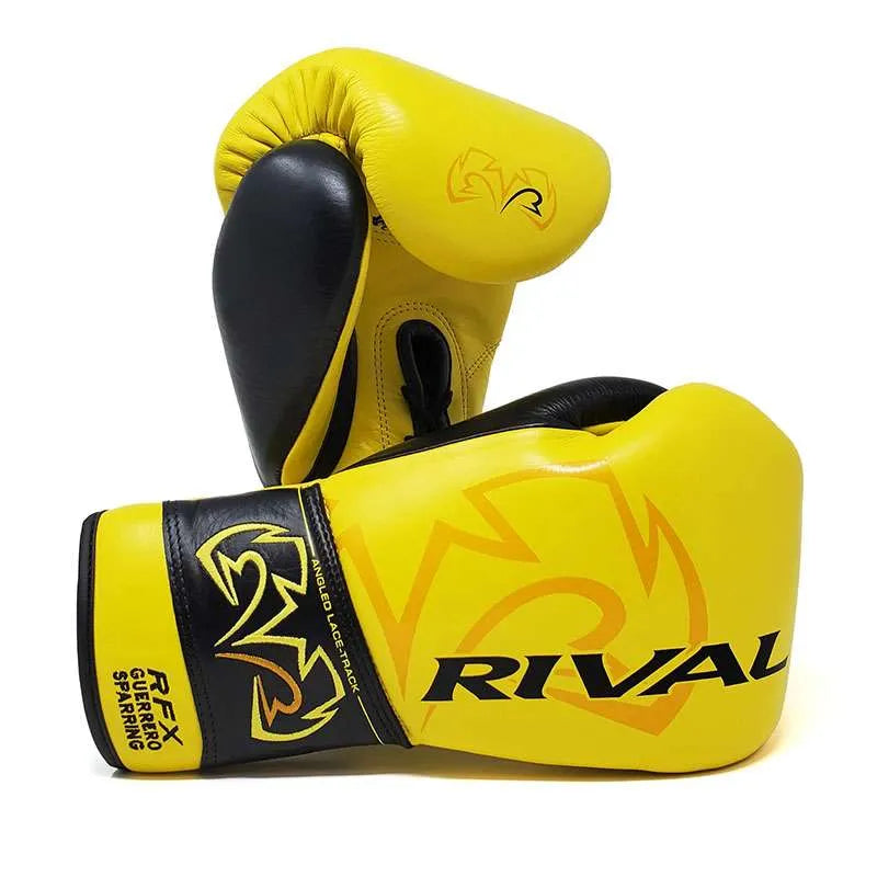 Rival RFX-Guerrero HDE-F yellow professional sparring gloves front view