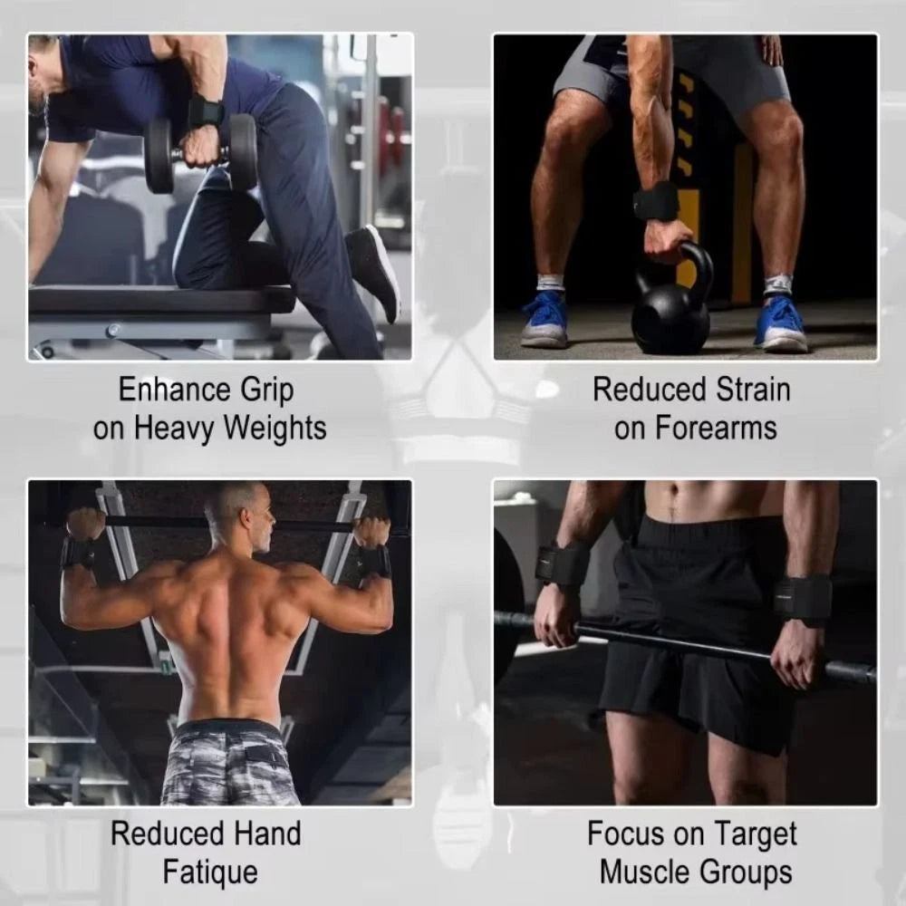 Adjustable hook-and-loop wrist strap on lifting hooks