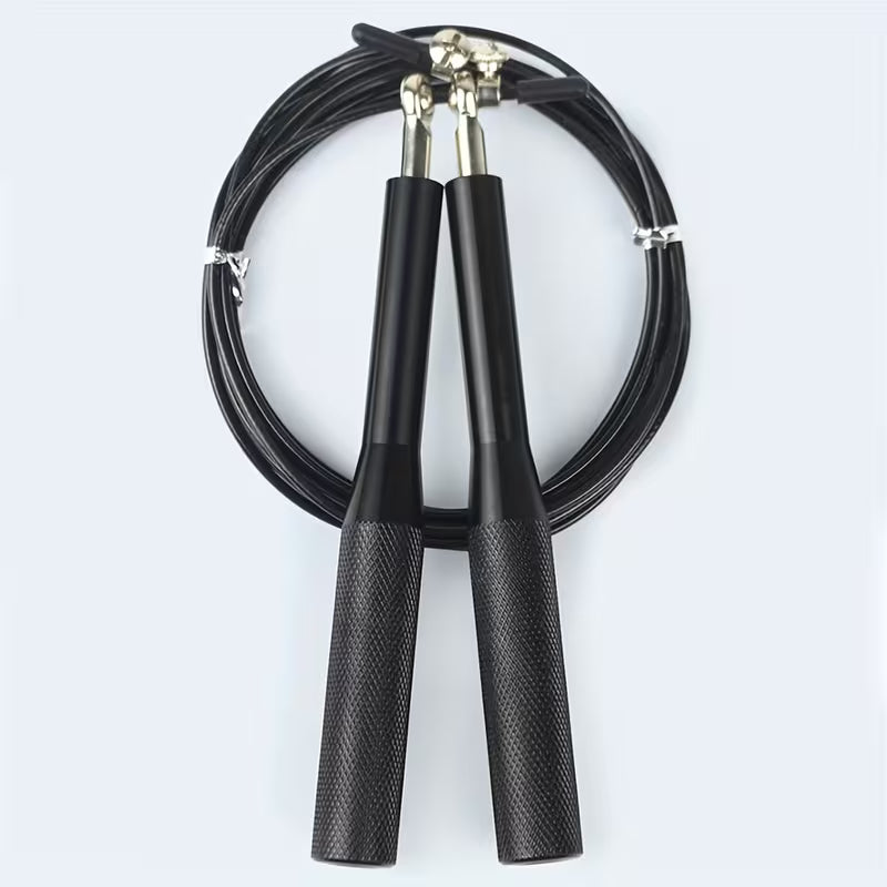 Silver adjustable speed rope for boxing and HIIT training