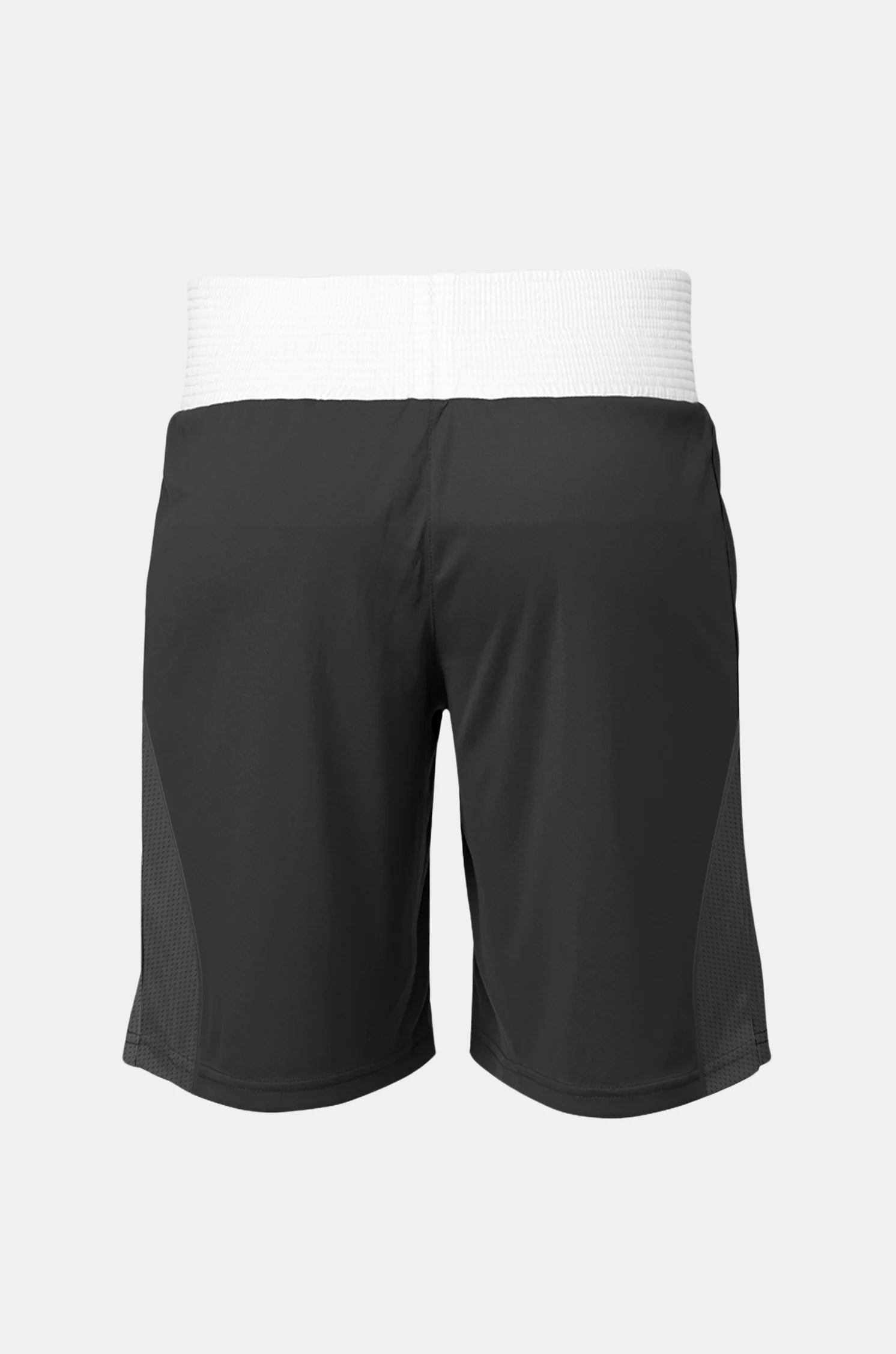 Sting Mettle Black boxing shorts featuring athletic cut for flexibility and agility during training and sparring.
