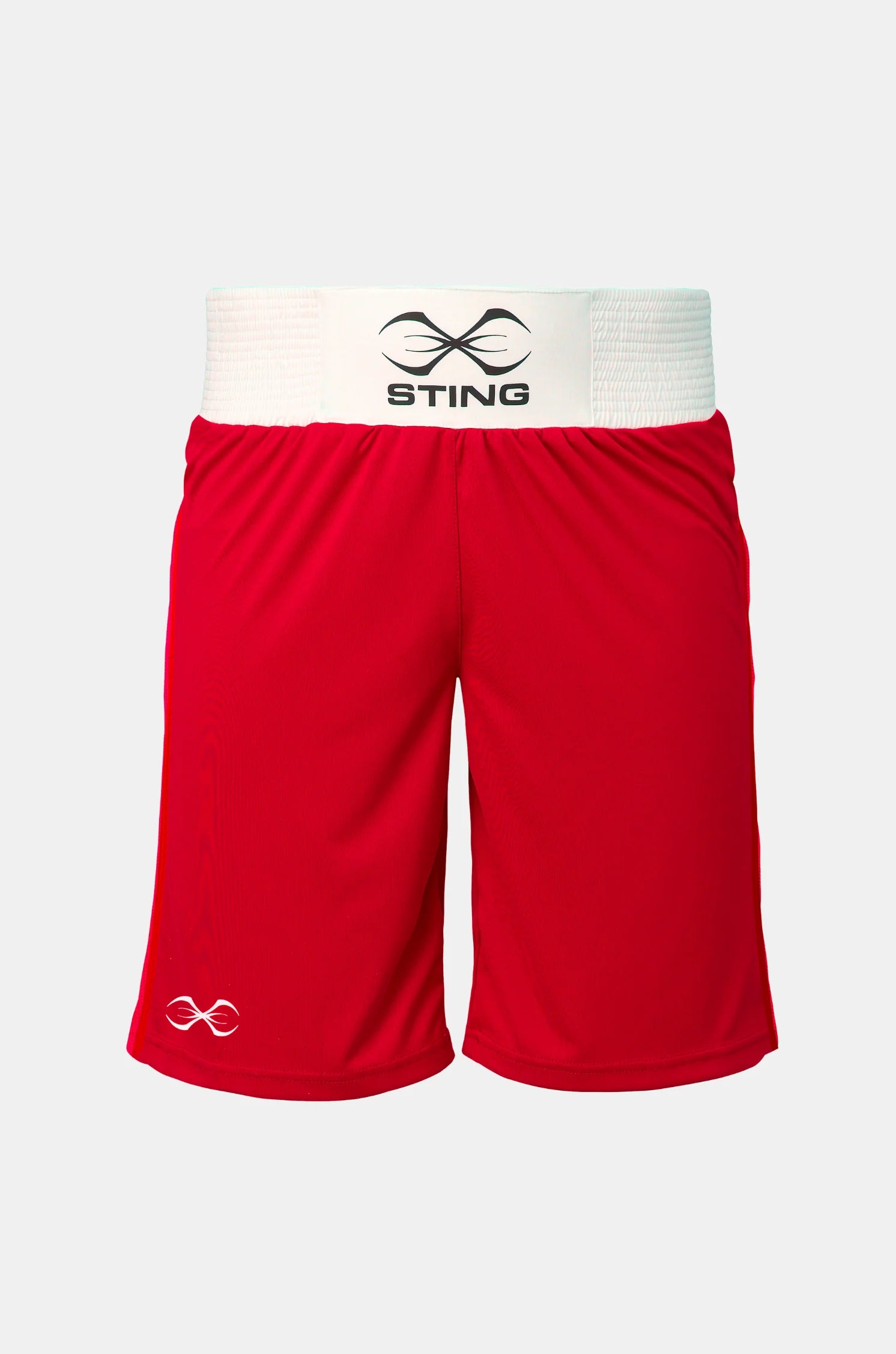 Sting Mettle Junior unisex boxing shorts made from breathable polyester fabric for youth training and competitions.