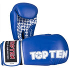 TOP TEN Boxing Gloves Fight Blue WAKO approved gloves front view for kickboxing