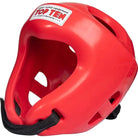 Side view 2 of TOP TEN Competition Fight Head Guard Red for kickboxing and point fighting