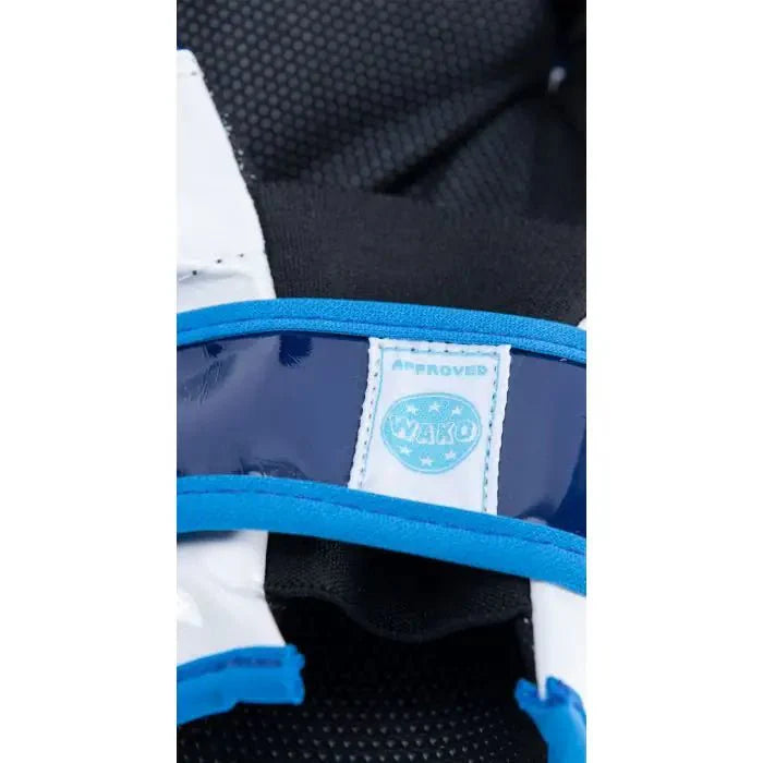 PPS foam padding and impact area detail on TOP TEN Pointfighter Glossy Block Blue gloves