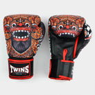 Twins Barong boxing gloves black red front view
