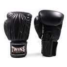 Twins BGVL14 Muay Thai Gloves Black front view showing premium Thai leather training glove design