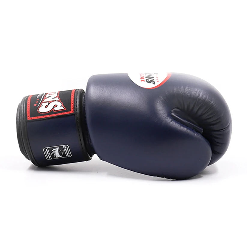 Side view of Twins Boxing Gloves Navy for boxing Muay Thai and kickboxing training
