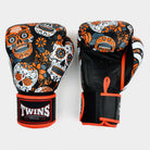 Twins Calaveras boxing gloves orange front view pair