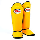 Twins double padded yellow shin guards front view