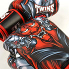 close-up of Velcro wrist strap on Twins Kabuki boxing gloves