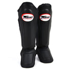 Twins SGL10 Dark Blue Muay Thai Shin Guards made from premium Thai leather with shock-absorbing foam.