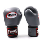 Hook and loop wrist strap close-up on Twins Special BGVL3 Boxing Gloves Grey