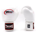 Twins Special BGVL3 Boxing Gloves White front view showing cowhide leather Muay Thai training gloves